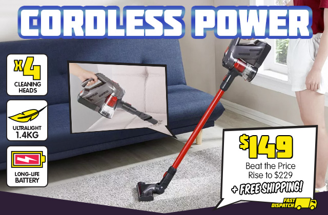 Huge FRENZY Discounts | Kogan 22V Premium UltraLife Stick Vacuum & Accessories Kit $149