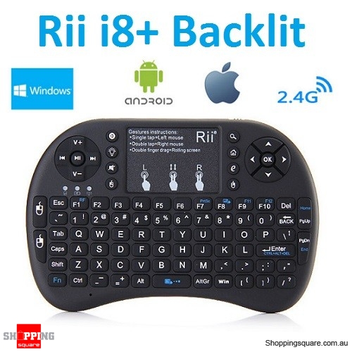 Christmas Madness Clearance | ONLY $14.95 for  Rii i8+ Backlit LED Multi-Touch Wireless Mini Keyboard Air Mouse 2.4G Touchpad for PC Android TV Box XBOX360 PS3