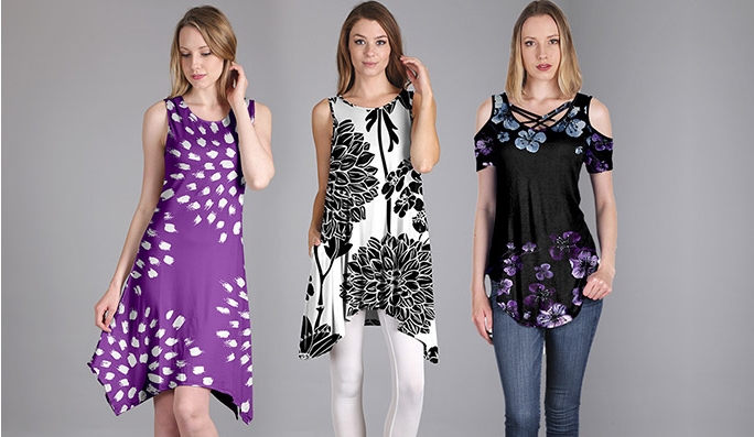 Azalea By Firmiana Clothing UP TO 85% OFF | Tunic Black Blue NOW $25.00 (was $122.00)