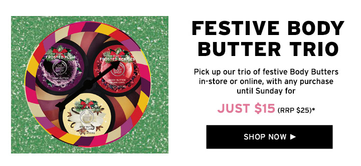 $15* Festive Body Butter Trio + FREE Shipping! (RRP $25)