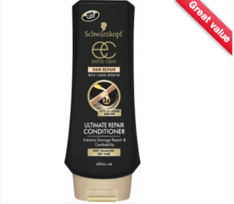 Schwarzkopf EC Ultimate Repair Conditioner 400ml ONLY $4.15  (save $2.84 OFF RRP)