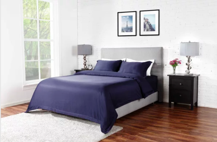 Ovela 400TC Cotton Rich Luxury Quilt Cover (Queen, Midnight Blue) NOW $29 (was $39)