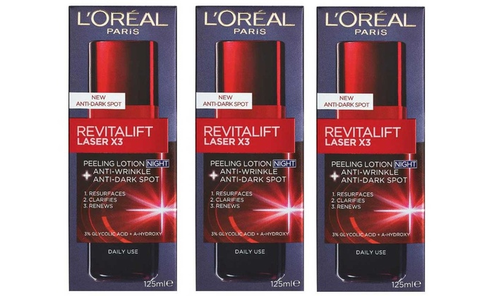 L’Oreal Paris Revitalift Laser X3 Night Peeling Lotion 125ml: Three- ($24) or Six-Pack ($44) (Don’t Pay up to $269.70)