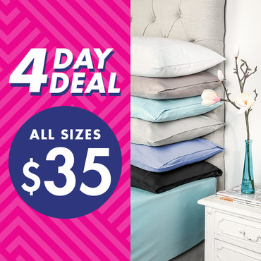 1000TC Fitted Sheet + Pillowcase Sets … All Sizes $35 | 4 Days Only
