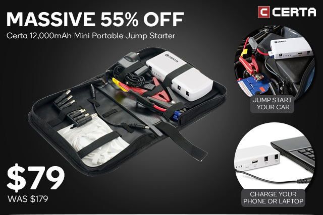 Black Friday: 40-69% Off Car & Auto Sale Items | Certa 12,000mAh Mini Portable Jump Starter NOW $79 (was $179)