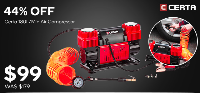 Black Friday: 40-69% Off Car & Auto Sale Items | Certa 180L/Min Air Compressor NOW $99 (was $179)