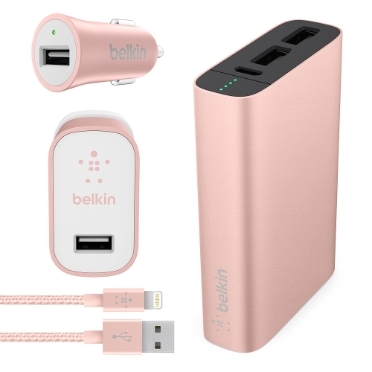 Belkin MIXIT™ Metallic Colormatch Charge Kit + Cable Rose Gold ONLY  $89 (Don’t Pay $109)