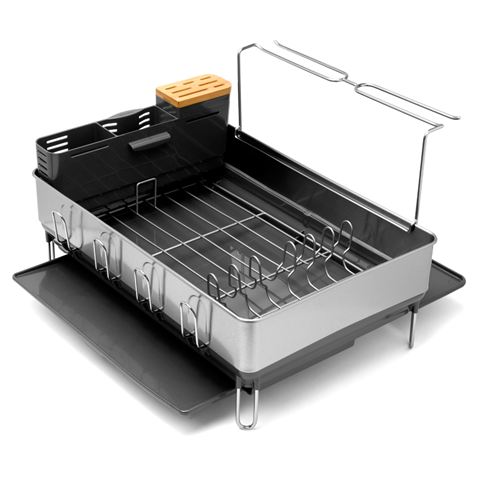 Simplehuman Steel Frame Dish Rack with Wine Glass Holder $96.00