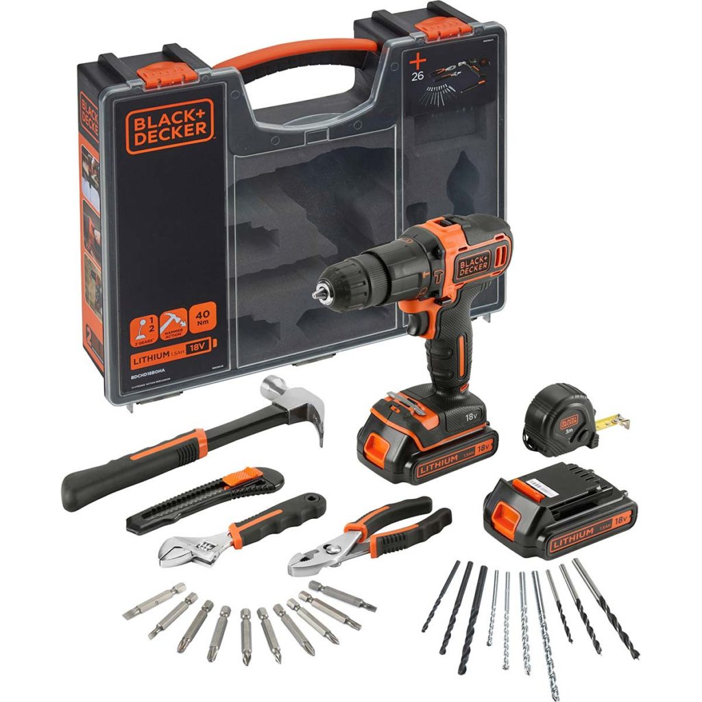 Black & Decker 18V Hammer Drill & Hand Tools Kit NOW $119.00 each (was $149.99 each)