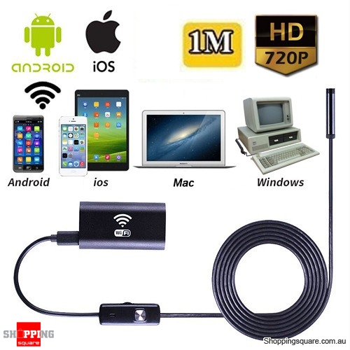 1M 6LED Waterproof WiFi Snake Tube Borescope Endoscope with Camera $20.95