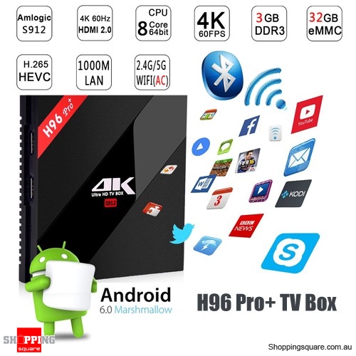 H96 PRO PLUS Amlogic S912 Octa Core 3GB RAM 32GB ROM Android 6.0 TV Box Supported 4K NOW $89.95 (was $99.95)