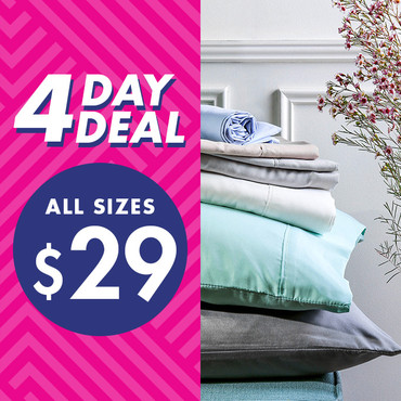 Brushed Microfibre Sheet Sets All Sizes $29 | 4 Days Only