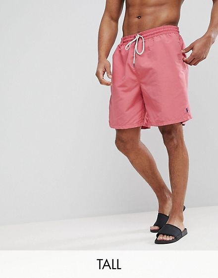 Boardies and bags made for beach days | Polo Ralph Lauren TALL Traveller Swim Shorts in Washed Red NOW $88.00 Free Shipping