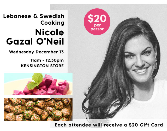 Peter’s Lebanese & Swedish Workshop w/ Nicole Gazal O’Neil $20.00