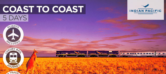 The Indian Pacific – 5 Day Luxury Rail Package Including Flights For Two (ADL) $4,398