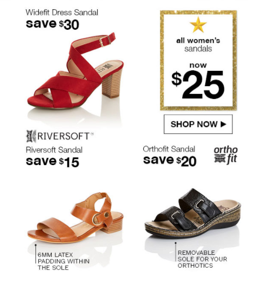 All Women’s Sandals NOW AT $25