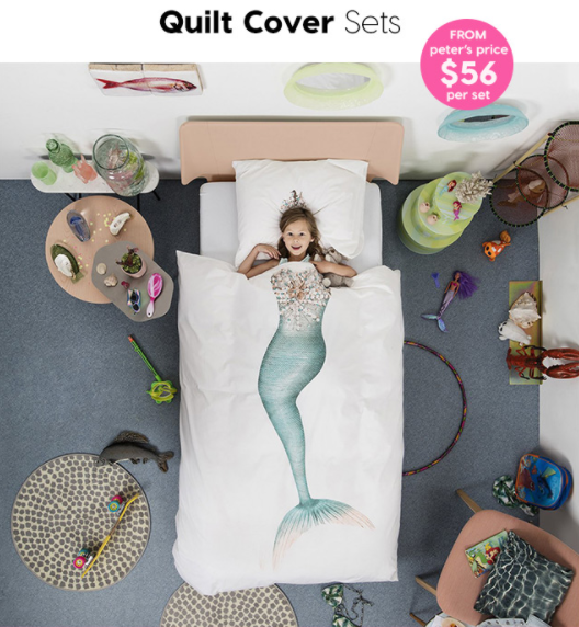 60% off RRP – Snurk Quilt Cover Set. From Peter’s Price $56