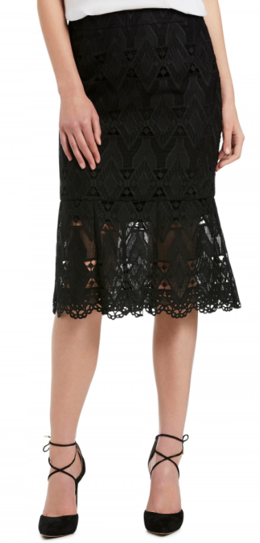 Sale now | Take an extra 30% OFF | Black Lace Detail Skirt NOW  $48.97 (was $99.95)