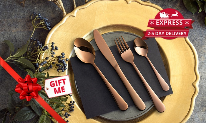 Matt or Rose Gold Cutlery Set: 16-Piece ($29) or 32-Piece ($49) (Don’t Pay up to $338)