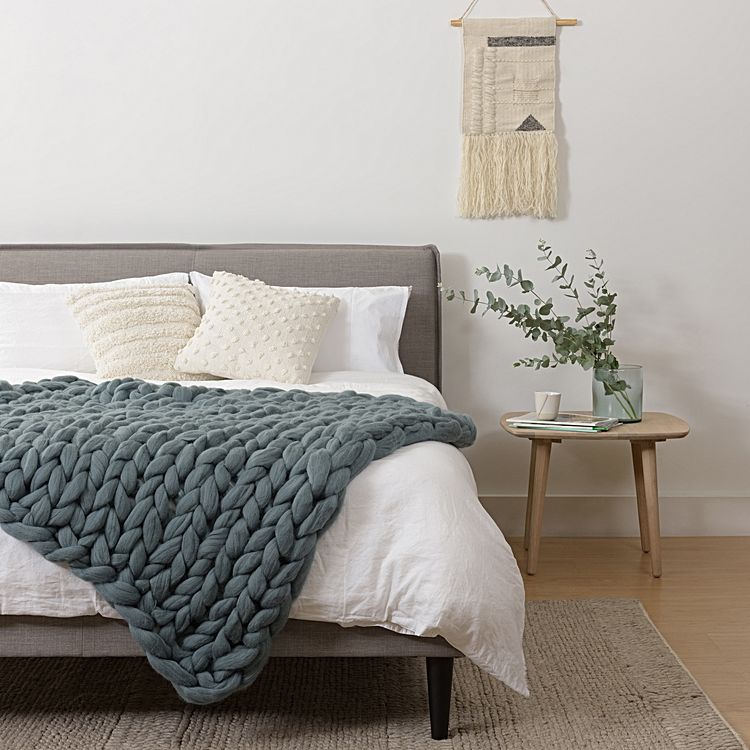 Handmade Wool Chunky Knit Blanket, Small ONLY $249.95