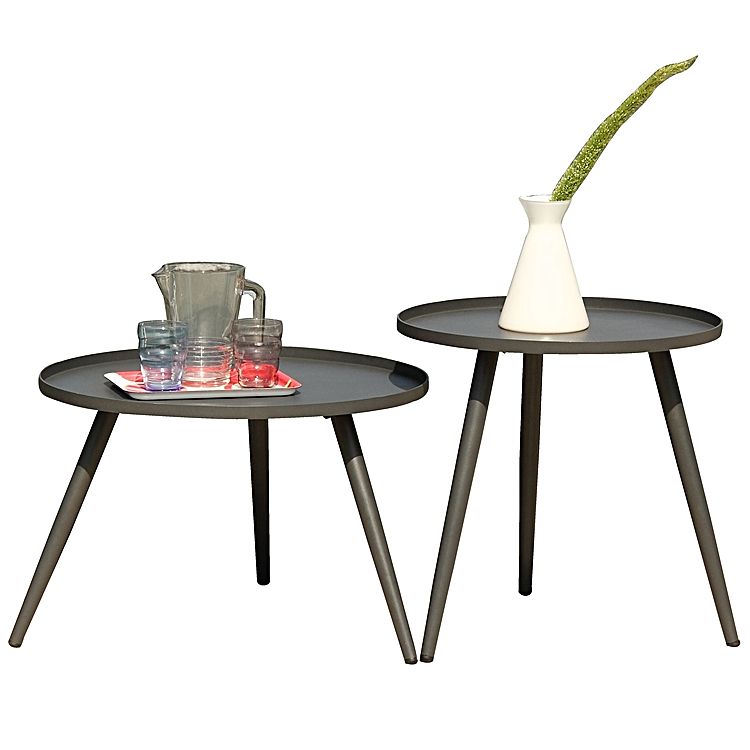 Set your outdoor scene to shine like summertime! Tatu Outdoor Side Table, Charcoal (Set of 2) ONLY $149.95