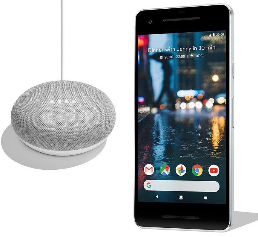 Google Pixel 2 64GB Clearly White with Google Home Mini Bundle $899.00