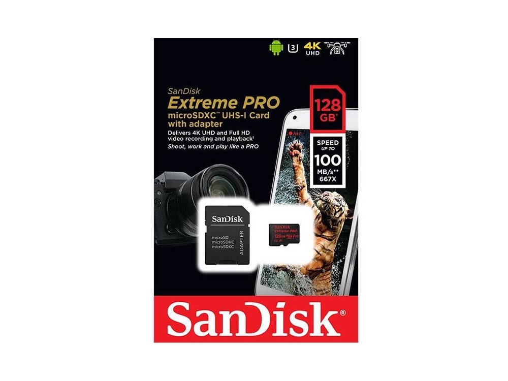 SanDisk 128GB Extreme Pro MicroSDXC UHS-I U3 A1 V30 4K Memory Card only$119
