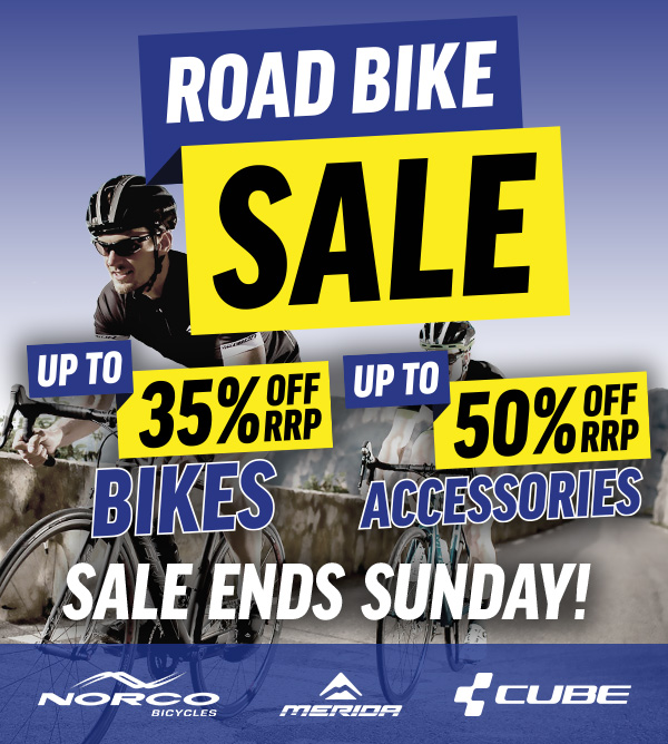 Save up to 35% off road bikes & 50% off road accessories | starting from just $299