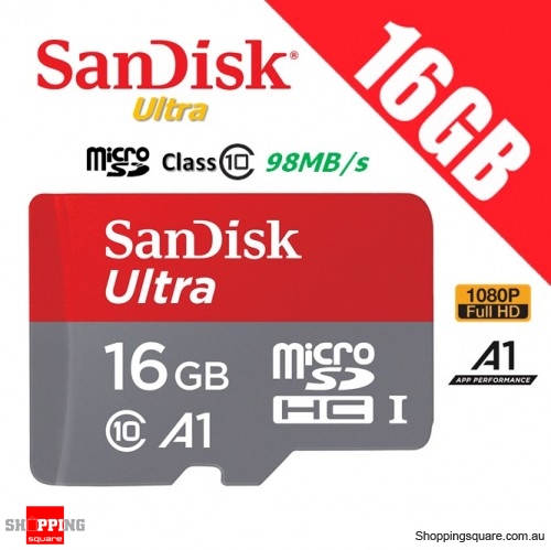 Save: $10.85 (55%) ON SanDisk Ultra 16GB micro SD SDHC Memory Card A1 UHS-I 98MB/s Full HD NOW $8.95