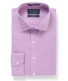 VAN HEUSEN EURO TAILORED FIT SHIRT LILAC MINI CHECK $69.95