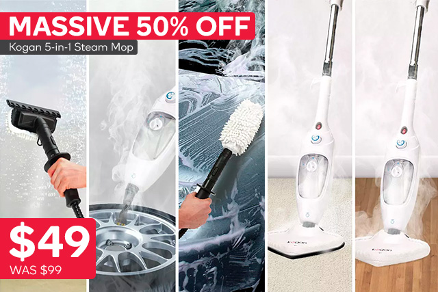 Kogan 5-in-1 Steam Mop now $49 + FREE SHIPPING (Was $99)