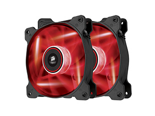 Corsair Air Series SP120 Red LED High Static Pressure Fans – Twin Pack $30