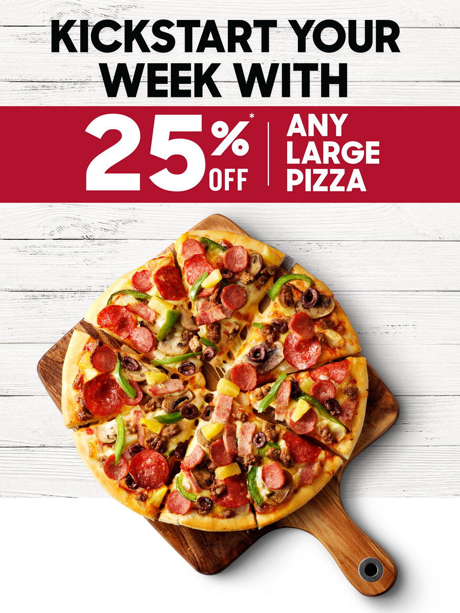 25% OFF Hot Pizzas