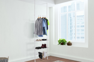 Ovela Telescopic Clothes Hanger Shelf & Shoe Holder $39