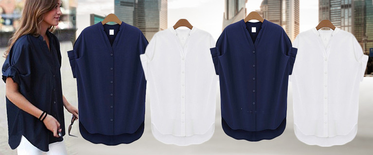 Pleated Short Sleeve Chiffon Blouse. From $19