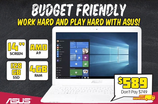 Back to School Specials | ASUS 14″ VivoBook AMD A9 4GB 128GB SSD Radeon R5 Full HD Notebook  now $589 + Delivery (Don’t Pay $749)