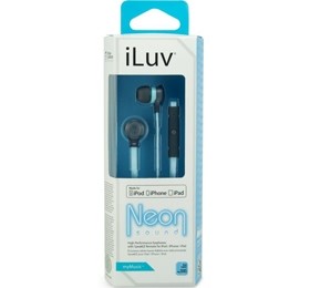 iLuv Neon Sound High-Performance Earphone with SpeakEZ Remote for iPod/ iPhone/ iPad Blue $19.00