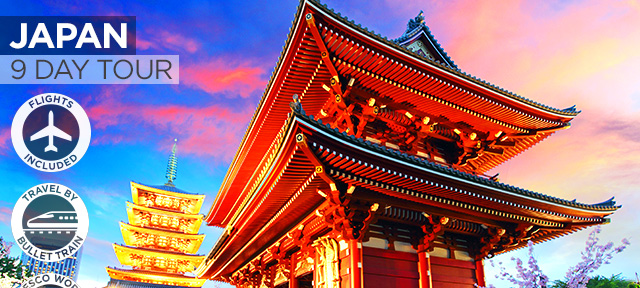 JAPAN: 9 Day Impressions of Japan Tour Including Flights For Two $4,998