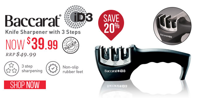 Baccarat iD3 Knife Sharpener with 3 Steps only $39.99 (RRP $49.99)