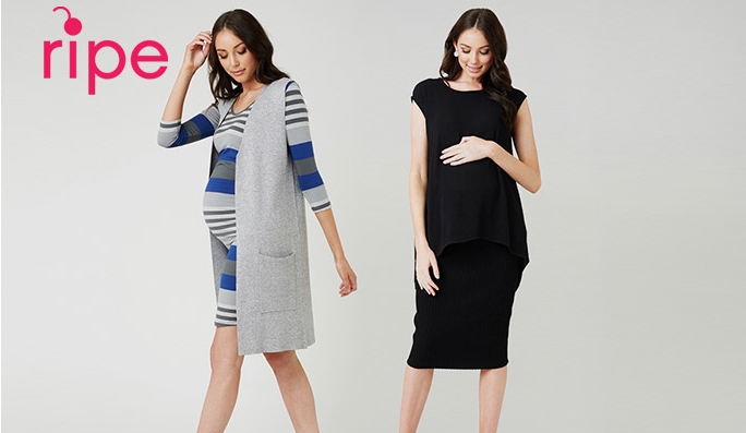 Ripe Maternity Black Up/Down Nursing Tube Dress $35.00