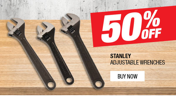 50% OFF on Stanley Adjustable Wrenches. FROM $8.73