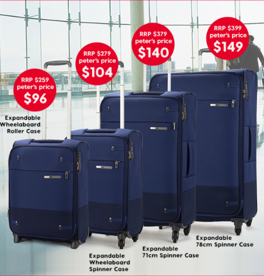 Over 60% off RRP – Samsonite Base Boost Luggage. From Peter’s Price $96