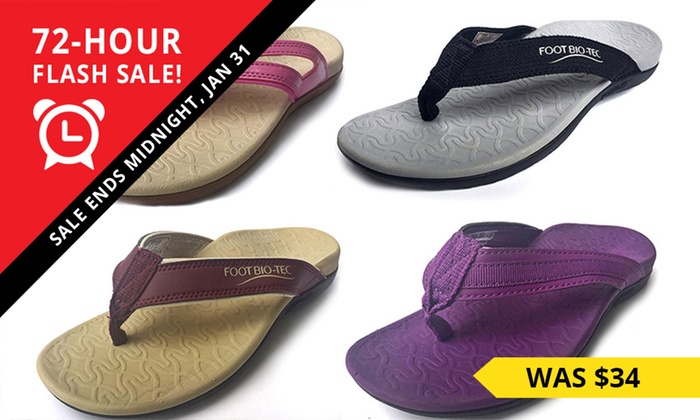 72-HR FLASH SALE:  From $29 for a Pair of Foot Bio-Tec Orthotic Thongs (Don’t Pay $59.95)