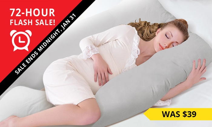 72-HR FLASH SALE: $34 for a U-Shaped Maternity Pillow with a Pillow Case