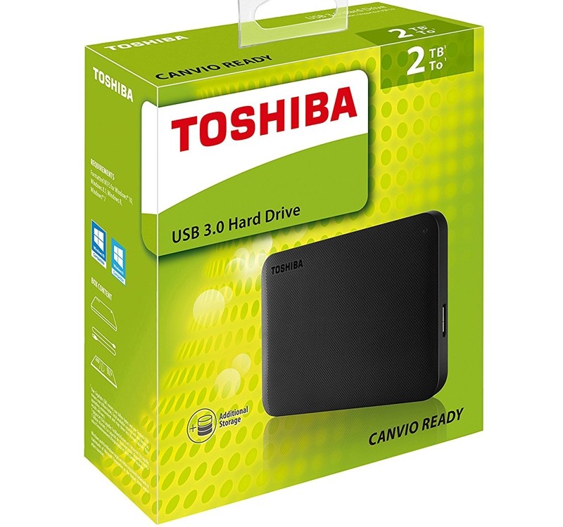 Toshiba PORTABLE 2.5″ DRIVE: 2TB Canvio Ready, Black, USB3.0 $99.00