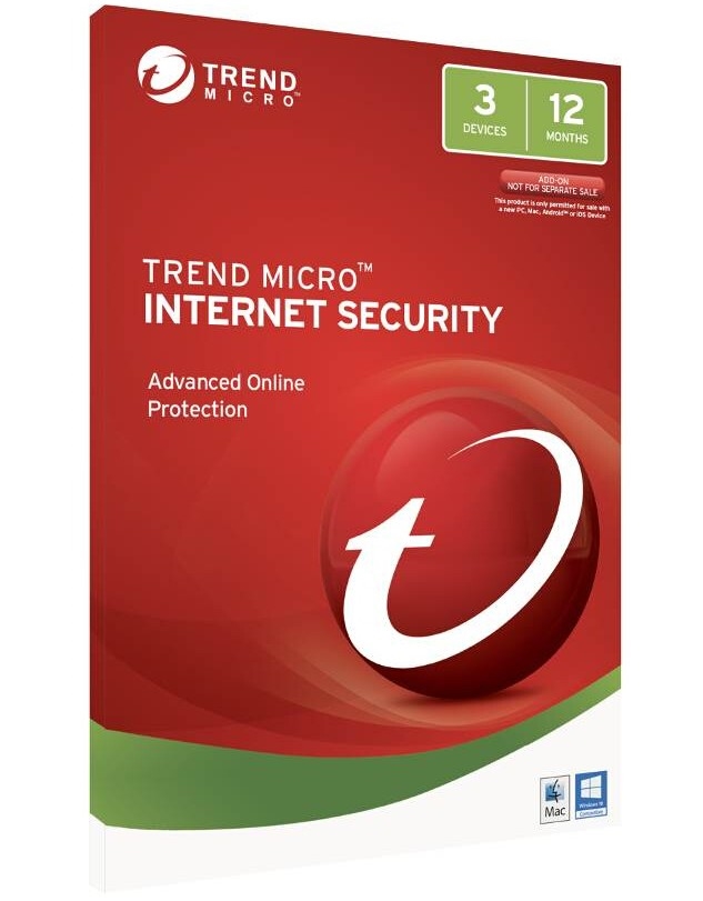 Trend Micro Internet Security 2017 – 3 Devices 1 Year OEM only $29