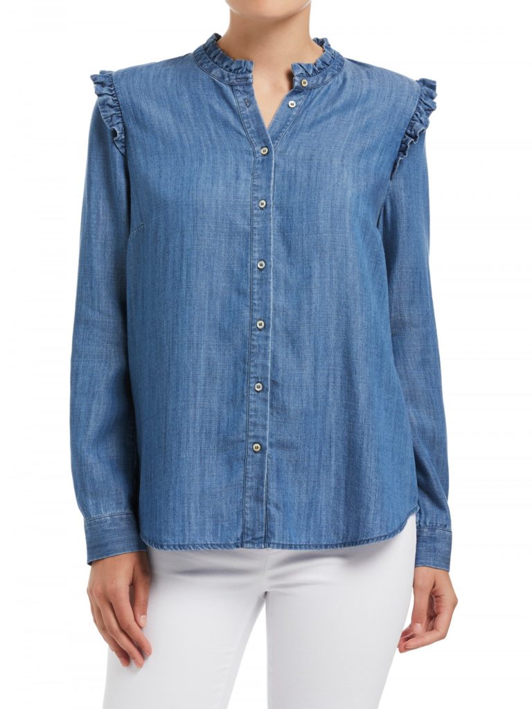 Chambray Ruffle Shirt  $119.95