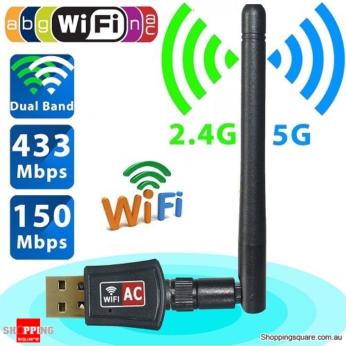 600 Mbps Dual Band 2.4/5Ghz Wireless USB WiFi Network Adapter Supported 802.11AC PC Mac w/Antenna $9.95 (Was: $13.95)