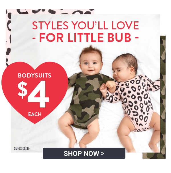 Ridiculously cute styles for bub! Mix and match range from just $4 each!