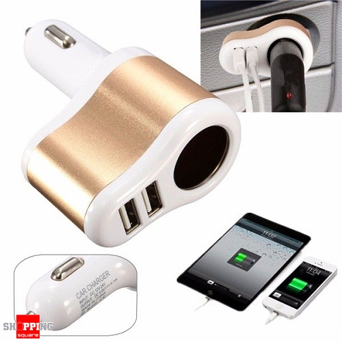 3.1A Dual USB Car Charger + 1 Port Cigarette Ligter Adapter only $3.95 (rrp $9.00)